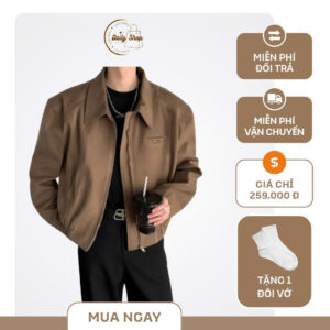 Áo Khoác Bomber Nam Màu Nâu Basic Blouson – Daily Shop