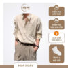 Áo Sơ Mi Nam Tay Dài Form Rộng Màu Kem Hàn Quốc | Daily Shop