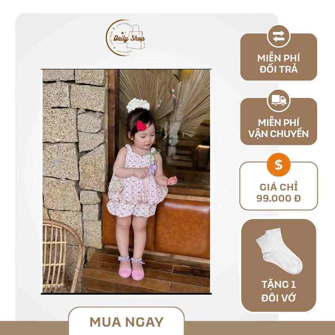 Set Hai Dây Phối Nơ Quả Bông – Xinh Xắn, Mát Mẻ Cho Ngày Hè Năng Động