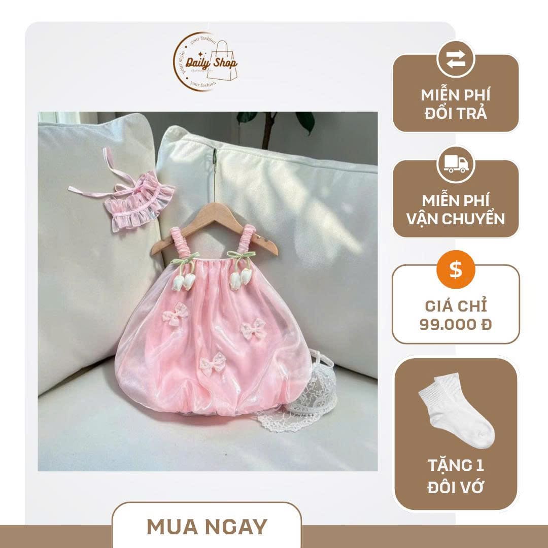 Váy Tơ Tulip Cho Bé Gái Siêu Xinh